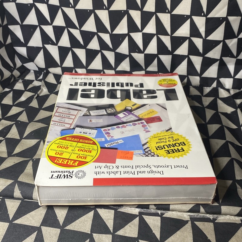 Label Publisher for Windows IBM PC 3.5" Disk Cosmi Swift Platinum New Sealed gallery
