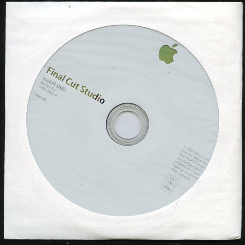 Apple Final Cut Studio HD– 7 disc set MB643Z/A NO Booklet & Serial auth.