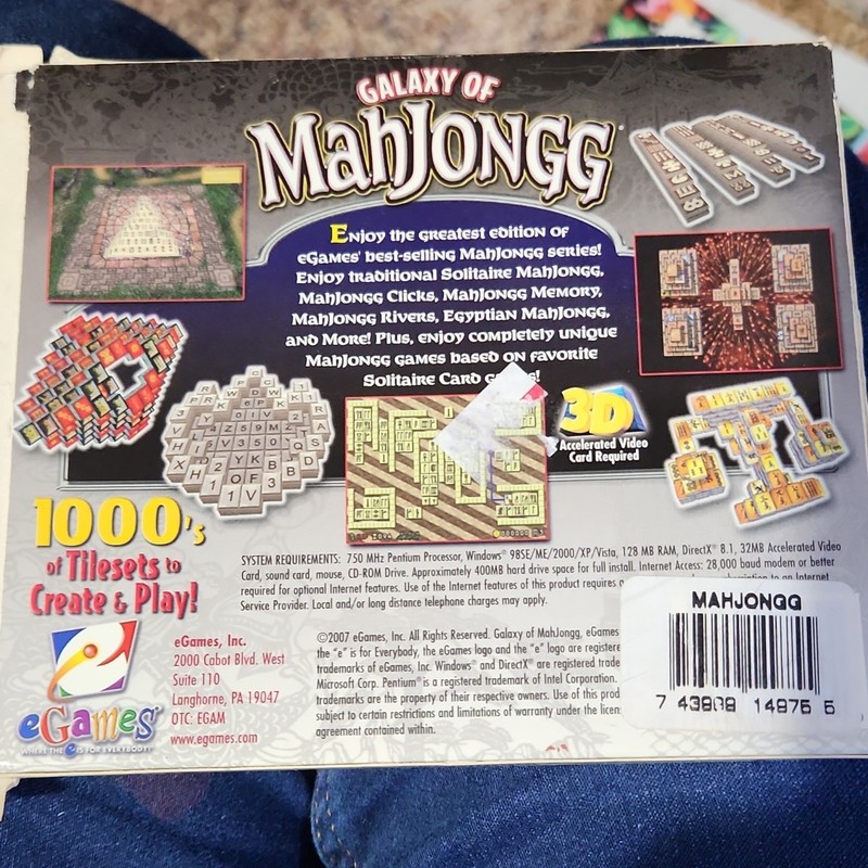 eGames Galaxy of MahJongg 1,000,000 Variations PC CD-ROM Windows 98-XP gallery