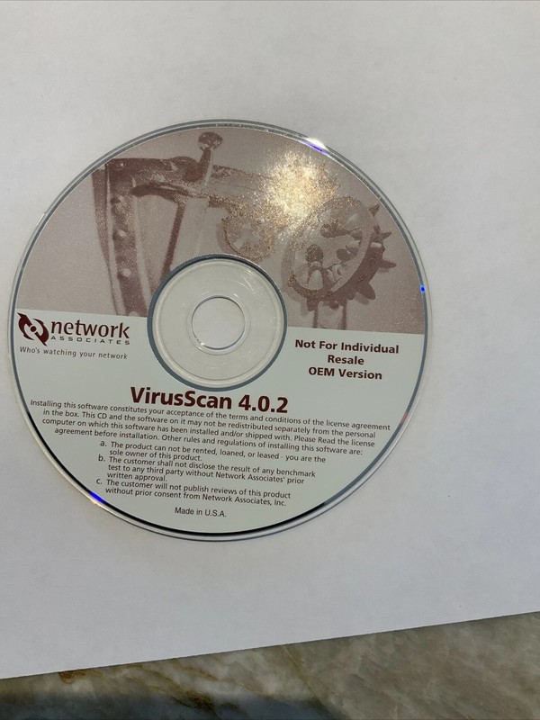 Network Associates VirusScan 4.0.2 PC Software CD Disc VINTAGE COLLECTIBLE