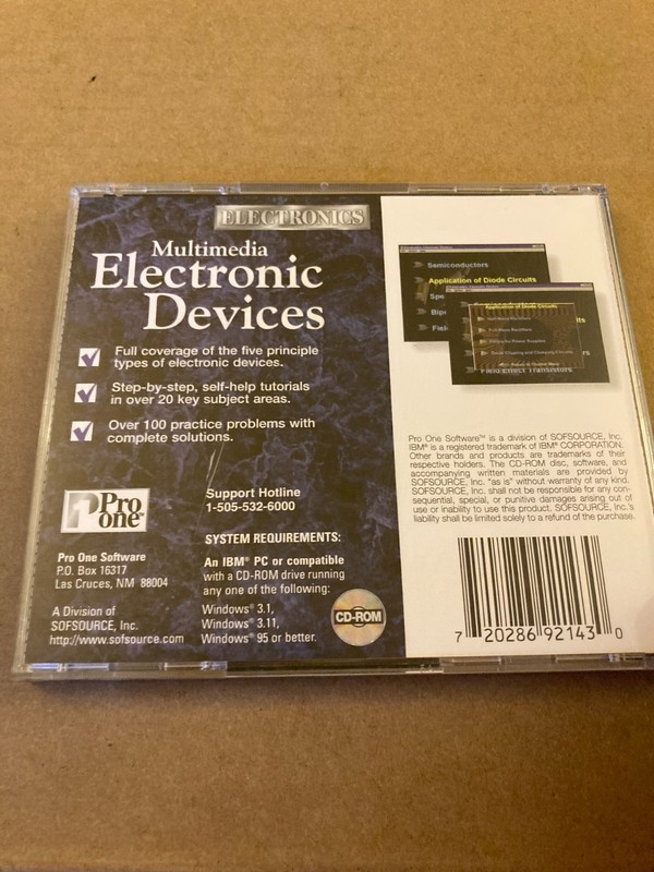 Multimedia Electronic Devices by Pro One (CD-ROM) Win 3.1/95 Vtg gallery