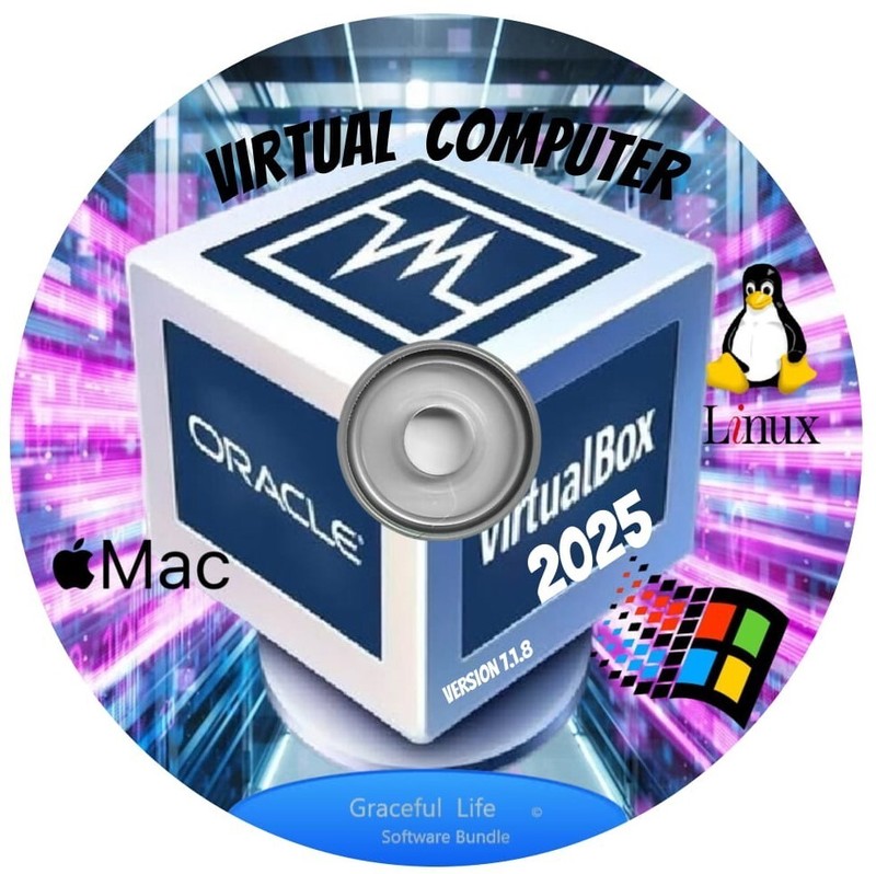 Virtual Box 2025 V7.1.8 Visualization System ~ Multiple OS Windows Mac Linux CD