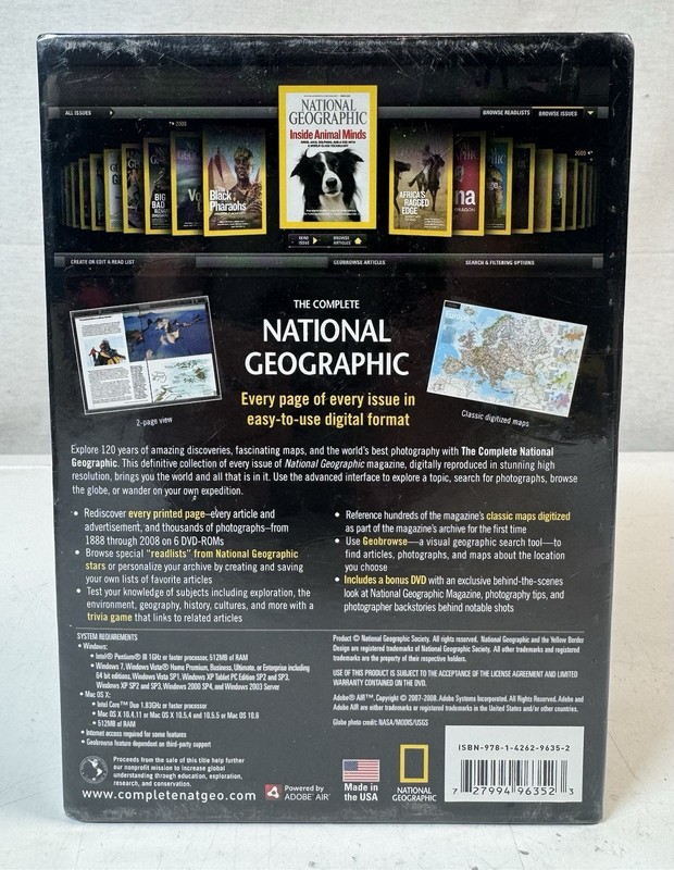 The Complete Nat Geo Every Issue 1888-2008 Win/Mac 6 DVD-ROM National Geographic gallery
