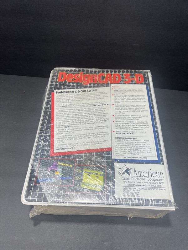 Vintage DesignCAD 3D Software 3.1 IBM PC RARE NOS NIB Sealed ! gallery