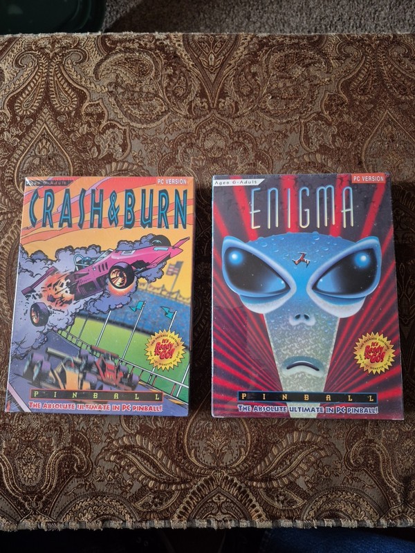 New Vintage Crash And Burn and Enigma Pinball Game for PC Computer.