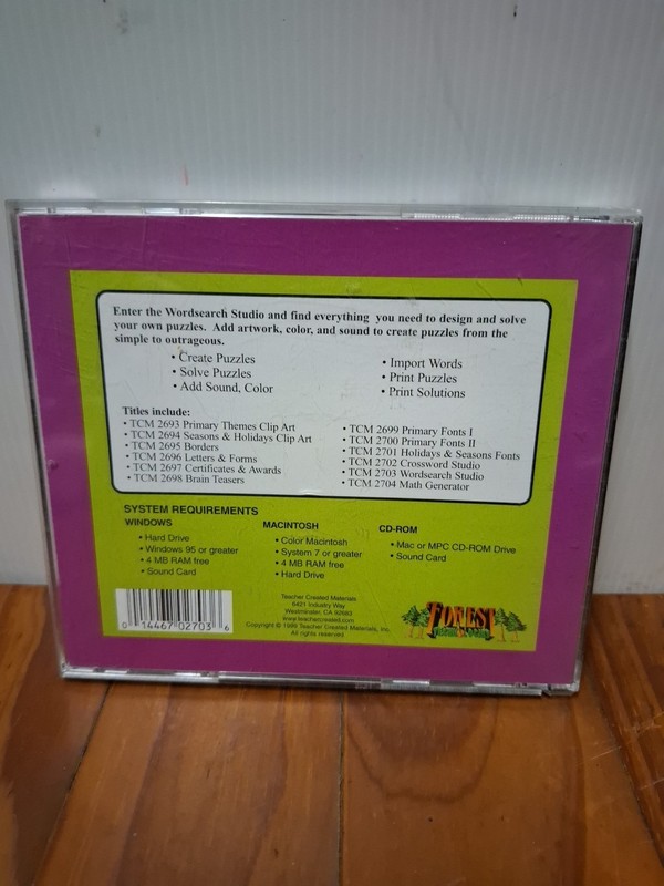 Wordsearch Studio 1999 Teacher Created Materials CD-ROM Windows '95 gallery