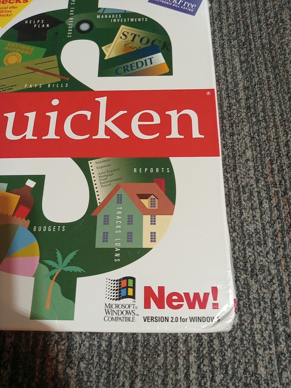 NEW SEALED VTG Intuit Quicken 6 for DOS Accounting Bookkeeping Personal Finance gallery
