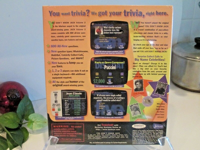 YOU DON'T KNOW JACK VOLUME 2 MACINTOSH WINDOWS 95, 3.1 CD ROM - TRIVIA gallery