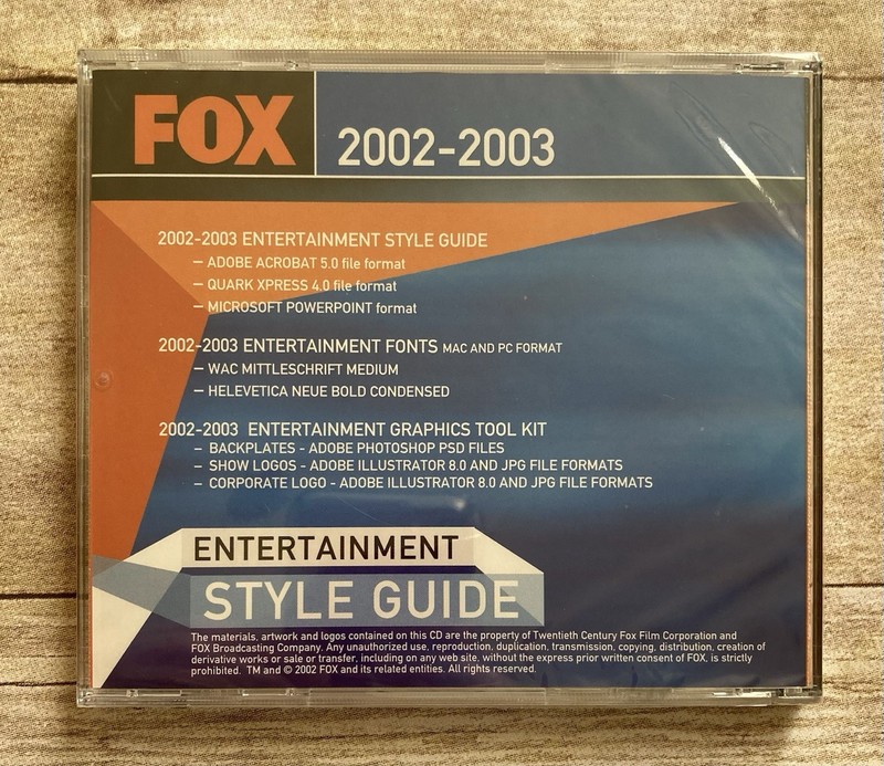 Fox Broadcasting Company 2002-2003 Entertainment Style Guide CD ROM SEALED gallery