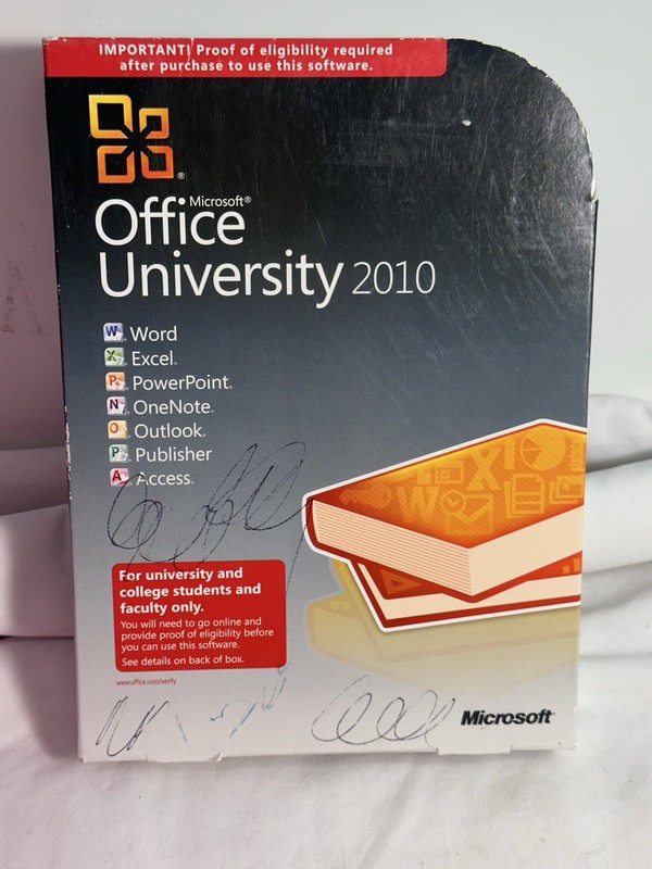 Microsoft Office University 2010 Retail License + Media 2 Computers/1 User w Key