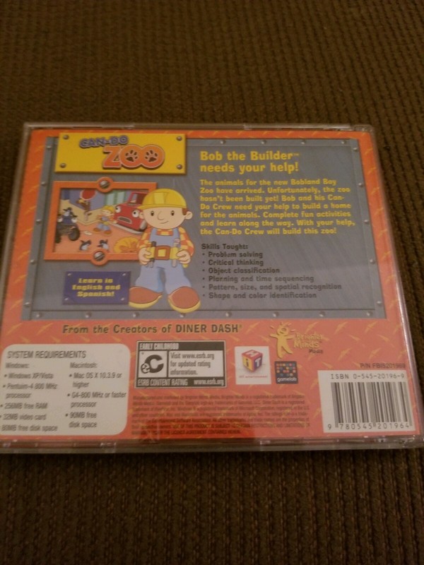 BOB the Builder; Can-Do Zoo PC & MAC Children fun CD gallery