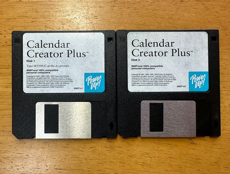 3.5″ Floppy Disk Calendar Creator Plus for Windows vintage