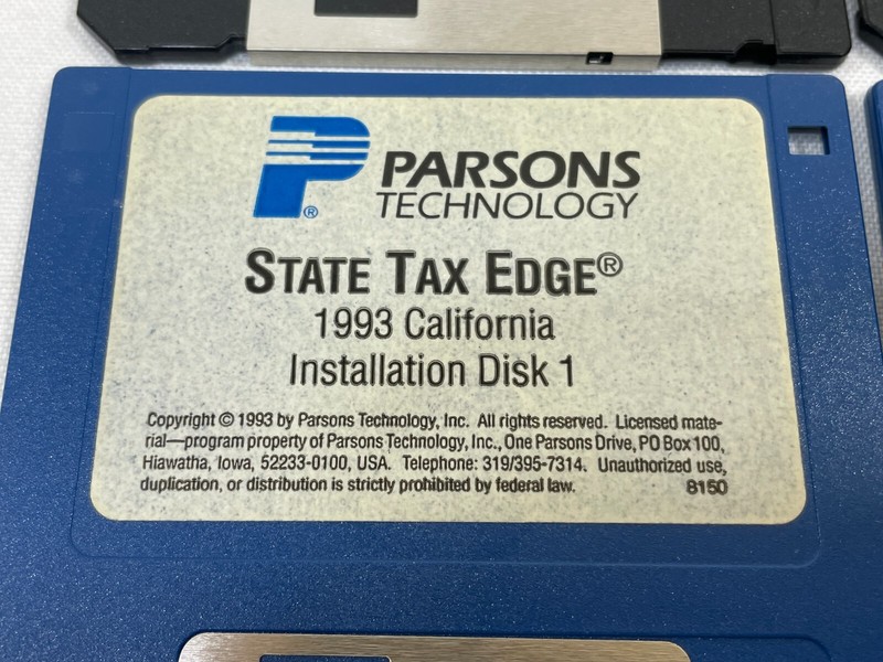 Vintage 1993 Parsons Technology Software State & Personal Tax Edge 3.5" Floppy 4 gallery