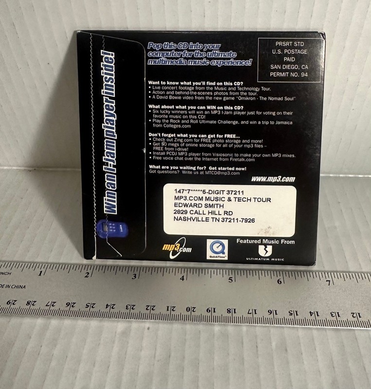 The MP3.com Music and Technology Tour CD 1999 Promo Sampler PC Computer Disc NEW gallery