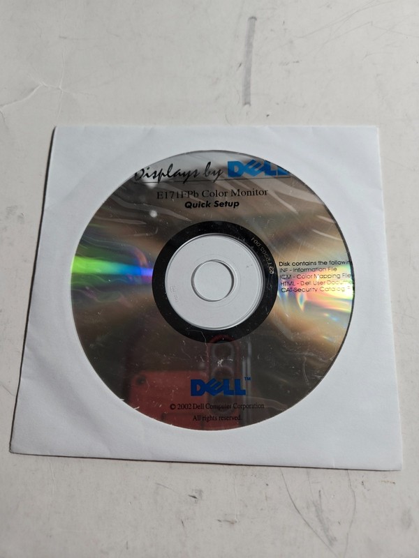 Dell Displays E171FPb Color Monitor Quick Setup CD – Drivers and Utilities Disc