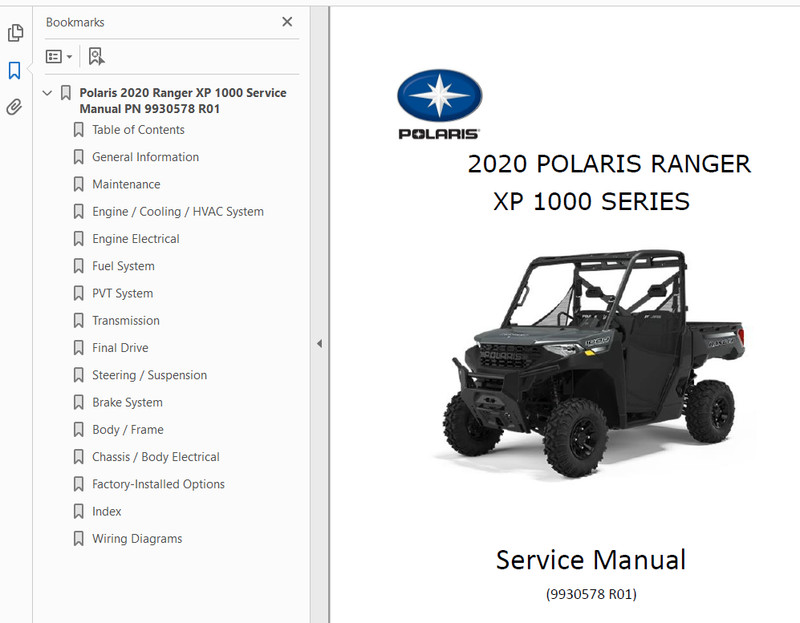 2020 Polaris Ranger XP 1000 High Lifter Crew Service Repair Manual CD gallery