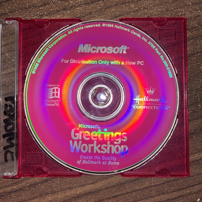 Microsoft Greetings Workshop Hallmark Quality CD Software (1996) Windows 95