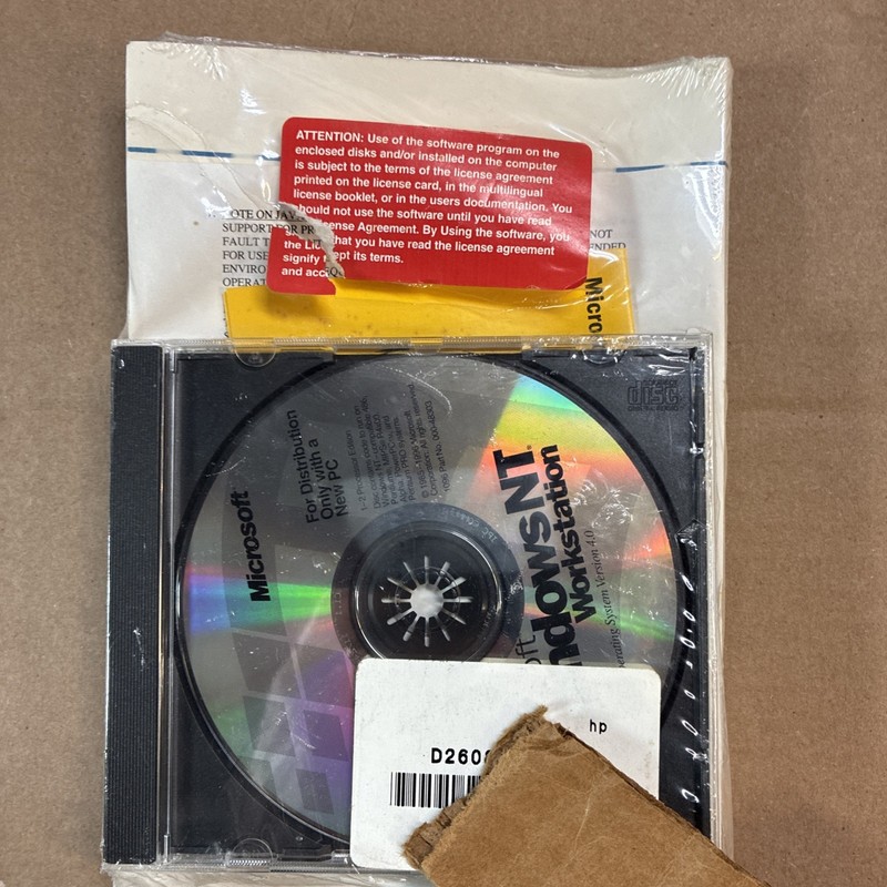 Vintage Windows NT Workstation CD & 3 Floppy Disks PC Only Sealed 1997 CoA gallery