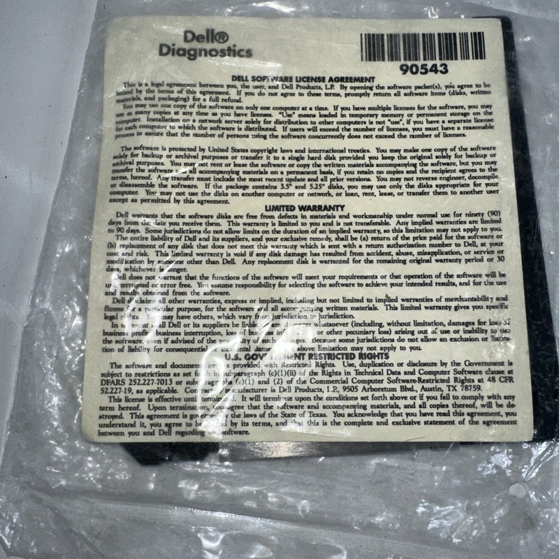Dell Diagnostics Version 3.82C (90568) 1998 Floppy Disk Rev A02 gallery