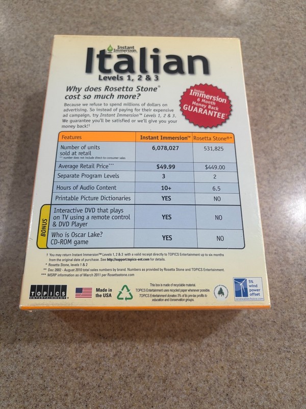 Topics Entertainment Instant Immersion Italian Levels 1, 2 & 3 PC Mac - Open Box gallery