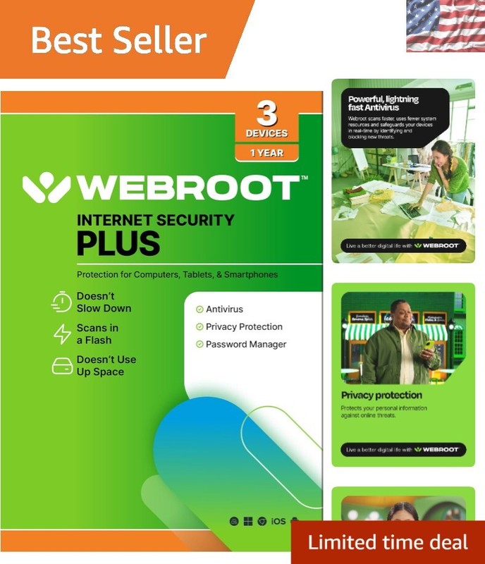 Internet Security Plus 2025 – 3 Device Antivirus + Password Manager Keycard