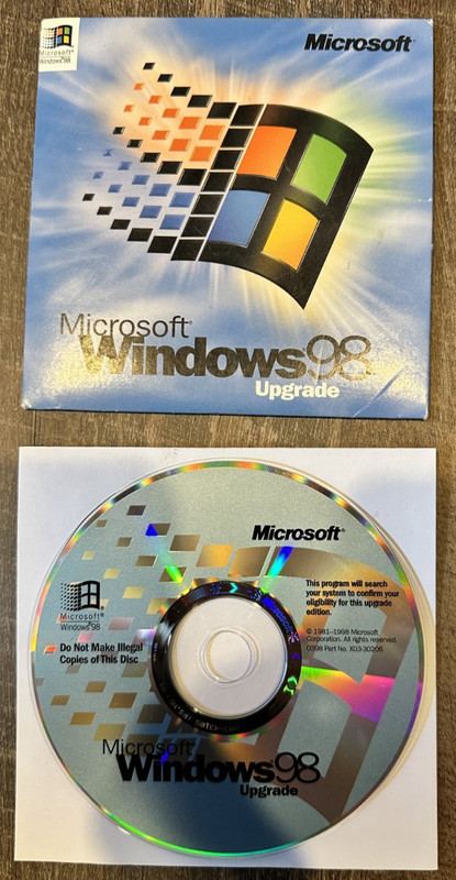 Microsoft Windows 98 Upgrade CD-ROM w/Product Key