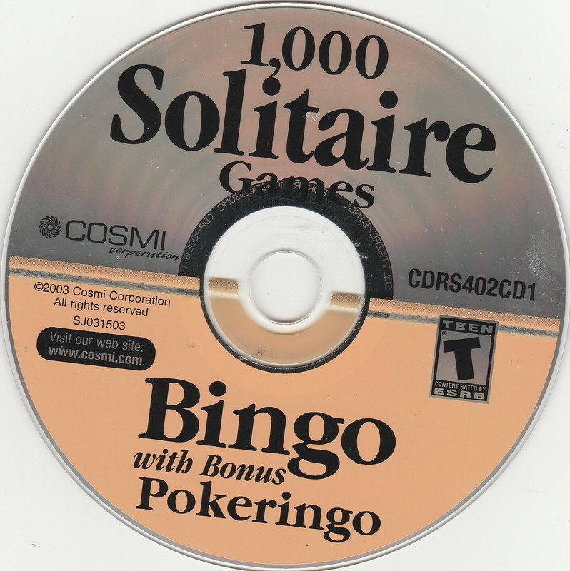1000 Best Solitaire Games plus Pokeringo Bingo PC CD-Rom by Cosmi for Win 98/XP gallery