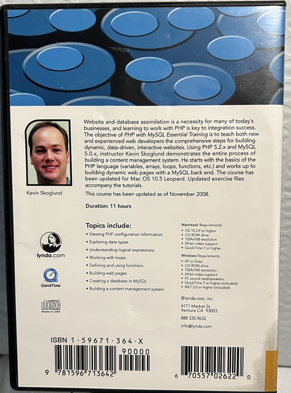 PHP with MySQL Essential Training [Mac/Win CD-ROM, 9781596713642] Kevin Skoglund gallery
