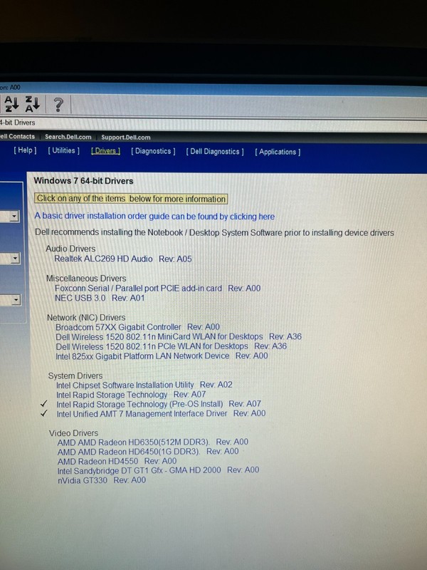 Dell Resource Media DVD for Optiplex 990 w/Broadcom 57xx, Dell Wireless 1520 Dri gallery