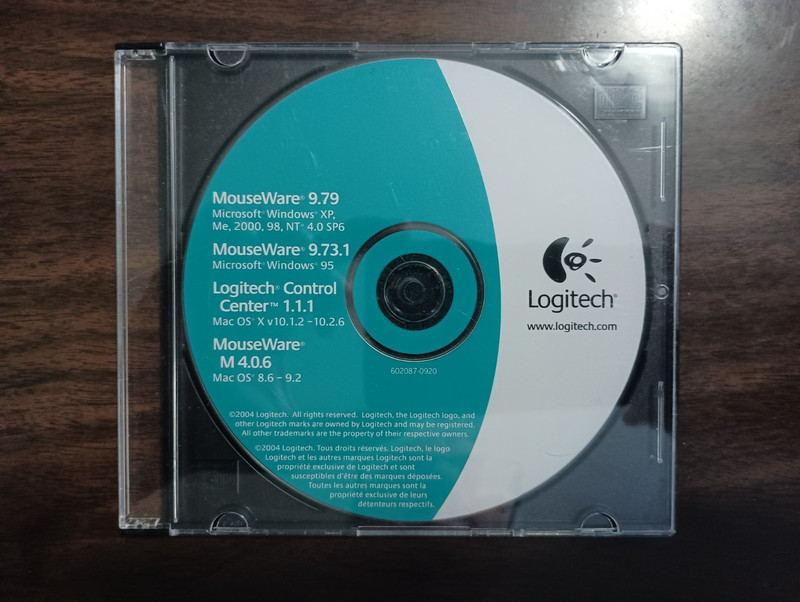 Logitech Mouseware – drivers & documentation cd – Windows & Mac – 2004