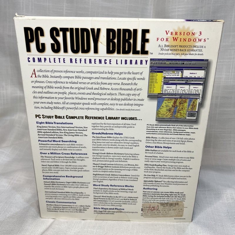 PC Study Bible Version 3 for Windows 95 98 ME ~ NEW BibleSoft CD-Rom in Box gallery