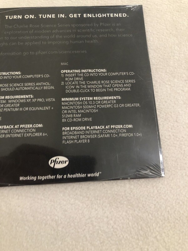 The Charlie Rose Science Series ANTHOLOGY 2008 CD-ROM Pfizer Inc PC & Mac gallery