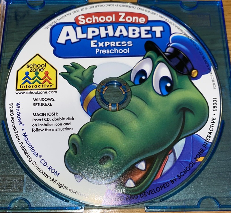 School Zone Alphabet Express Preschool CD over 140 activities Age 3-6/ game ONLY