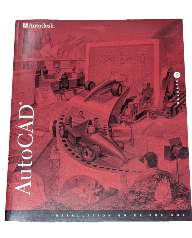 AutoCad Release 13 Installation Guide for DOS softback book.