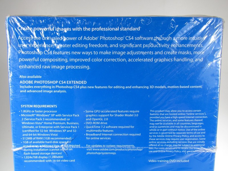 Adobe Photoshop CS4 Windows - Sealed - READ DESC. UK Promo Collectible NEW NOS gallery