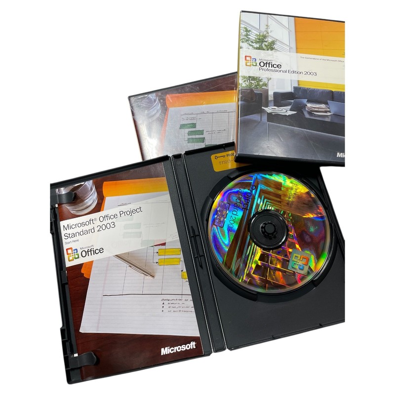 Lot of 3 – Microsoft Project Standard & Pro 2003 Retail Discs w/ Product Keys