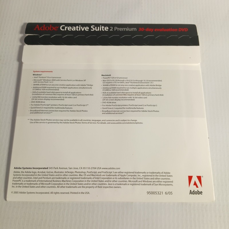 Adobe Creative Suite 2 Premium Evaluation DVD Tryout Photoshop, Illustrator.... gallery