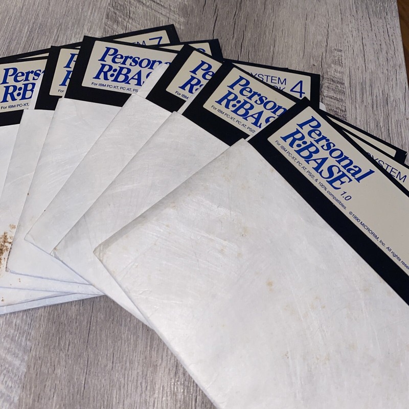 Vintage Microrim Personal R:BASE 1.0 Computer Database 1990 Disks 1-8 IBM gallery