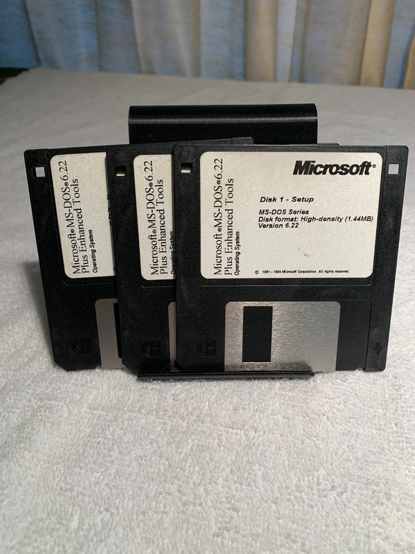 Microsoft DOS 6.22 3.5” Floppy Disks 1-3