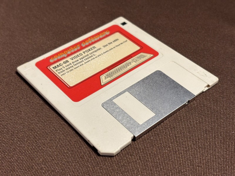 Computer Software Mac-08 Video Poker 5 Card Apple / Macintosh •1980s 3.5” Disk gallery