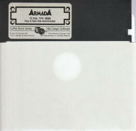 Armada DOS FLOPPY Villa Crespo Coffee Break 1992 battleship strategy naval game!