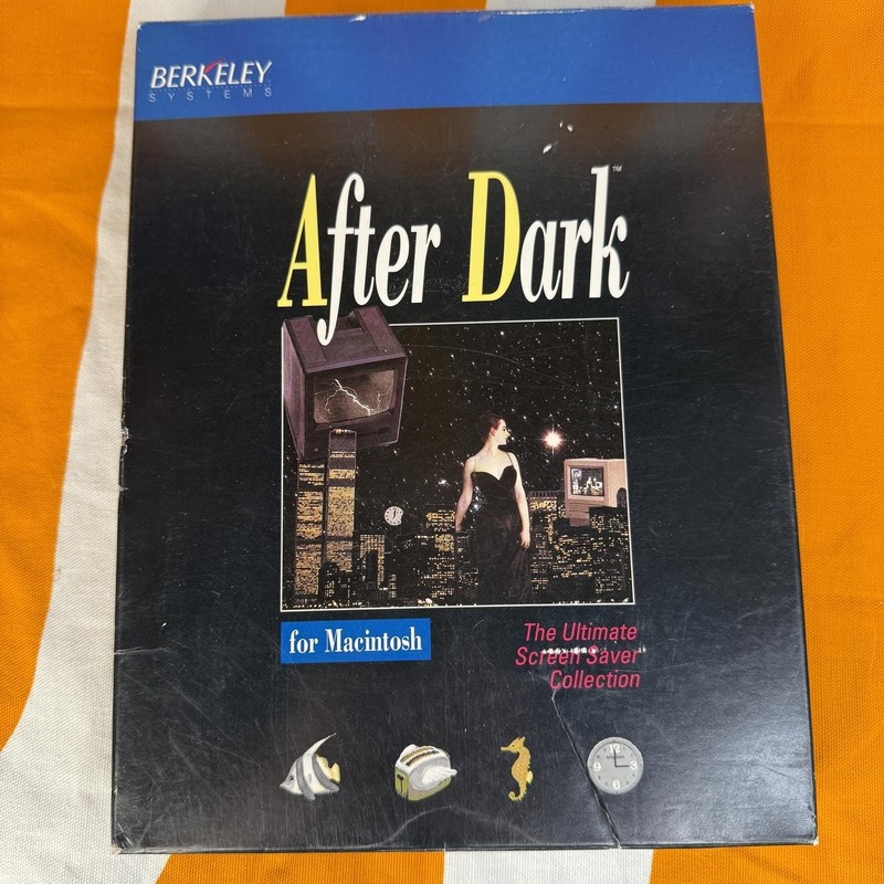After Dark 2.0 Macintosh Big Box Screensaver 1990 CIB Berkeley Floppy VTG