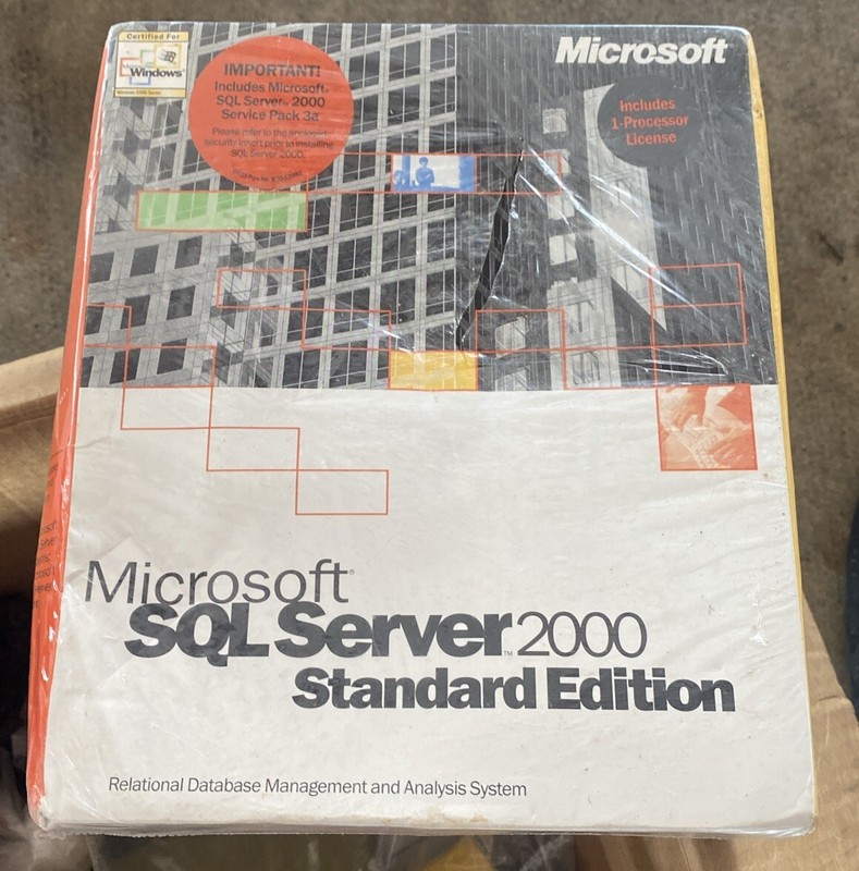 Microsoft SQL Server 2000 Standard Edition – Factory Sealed Free Shipping!!