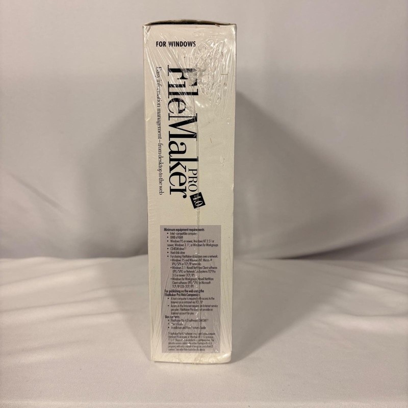 Claris FileMaker Pro 4.0 for Windows Vintage Database Software New Sealed Box gallery