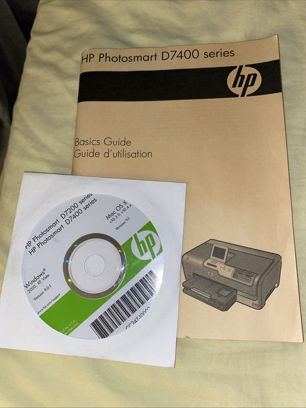 Hp PhotoSmart D7200 D7400 Series Win 9.0.1 Mac 9.1 CD 2007 HPDC+ Manual Guide