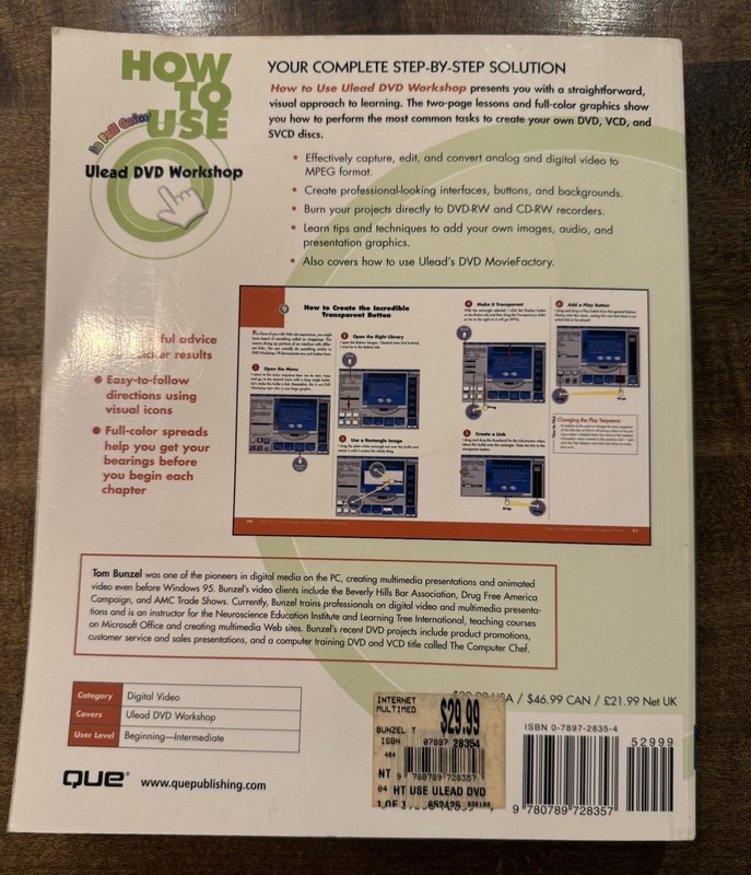 QUE How to Use ULEAD DVD Workshop DVD w/ Software, Projects & Video IN COLOR gallery