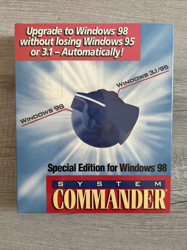 New SYSTEM COMMANDER SPECIAL EDITION FOR WINDOWS 98 Upgrade Windows 95 3.1 Seal