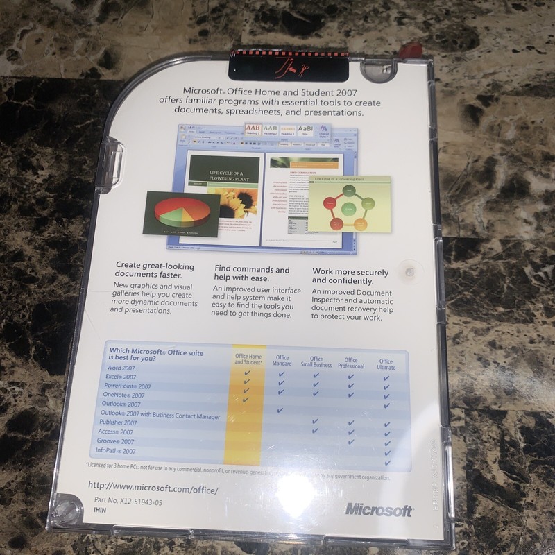 Microsoft Office Home And Student 2007 With CD Product Key for 3 PC gallery