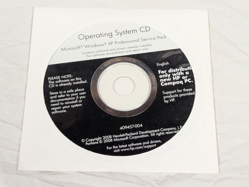 HP Compaq Windows XP Professional SP2 Service Pack 2, Operating System CD
