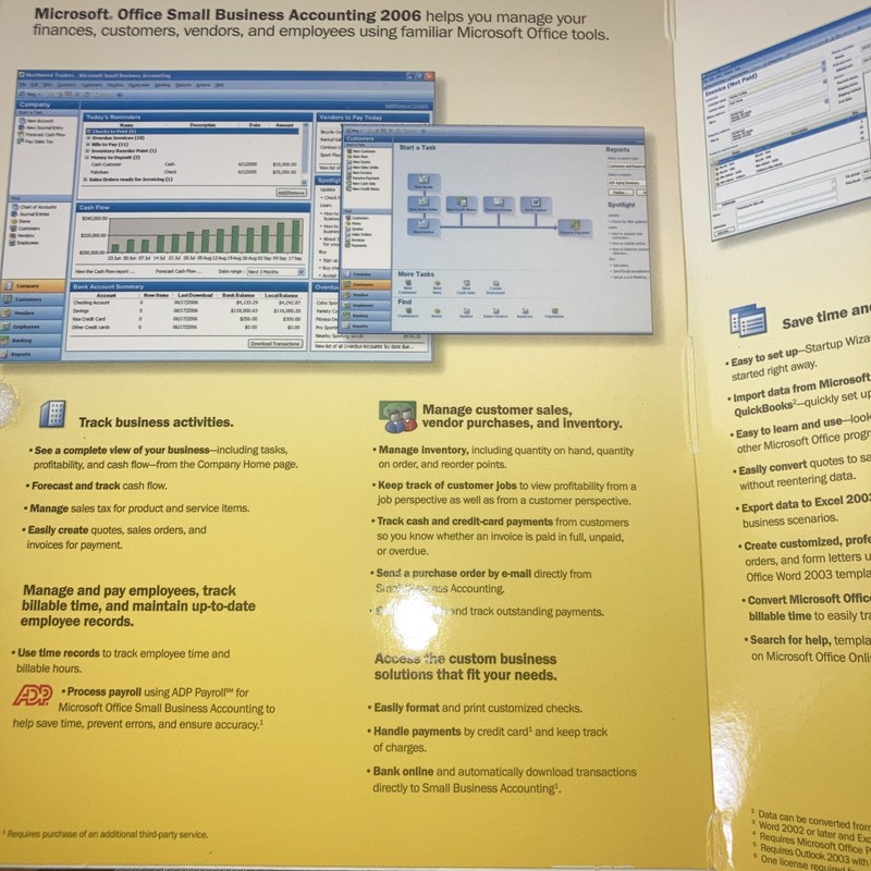 Microsoft Office Small Business Accounting 2006 Box W/ Instructions *NO CD-ROM* gallery